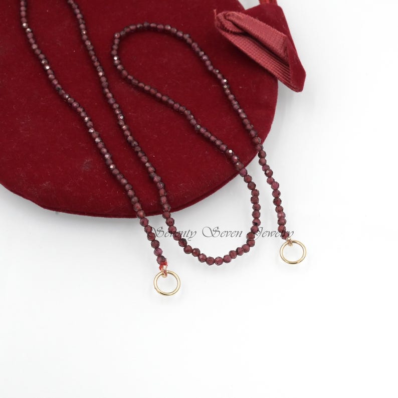14k Gold Bead Necklace: Enhancer Carabiner Chain image 14