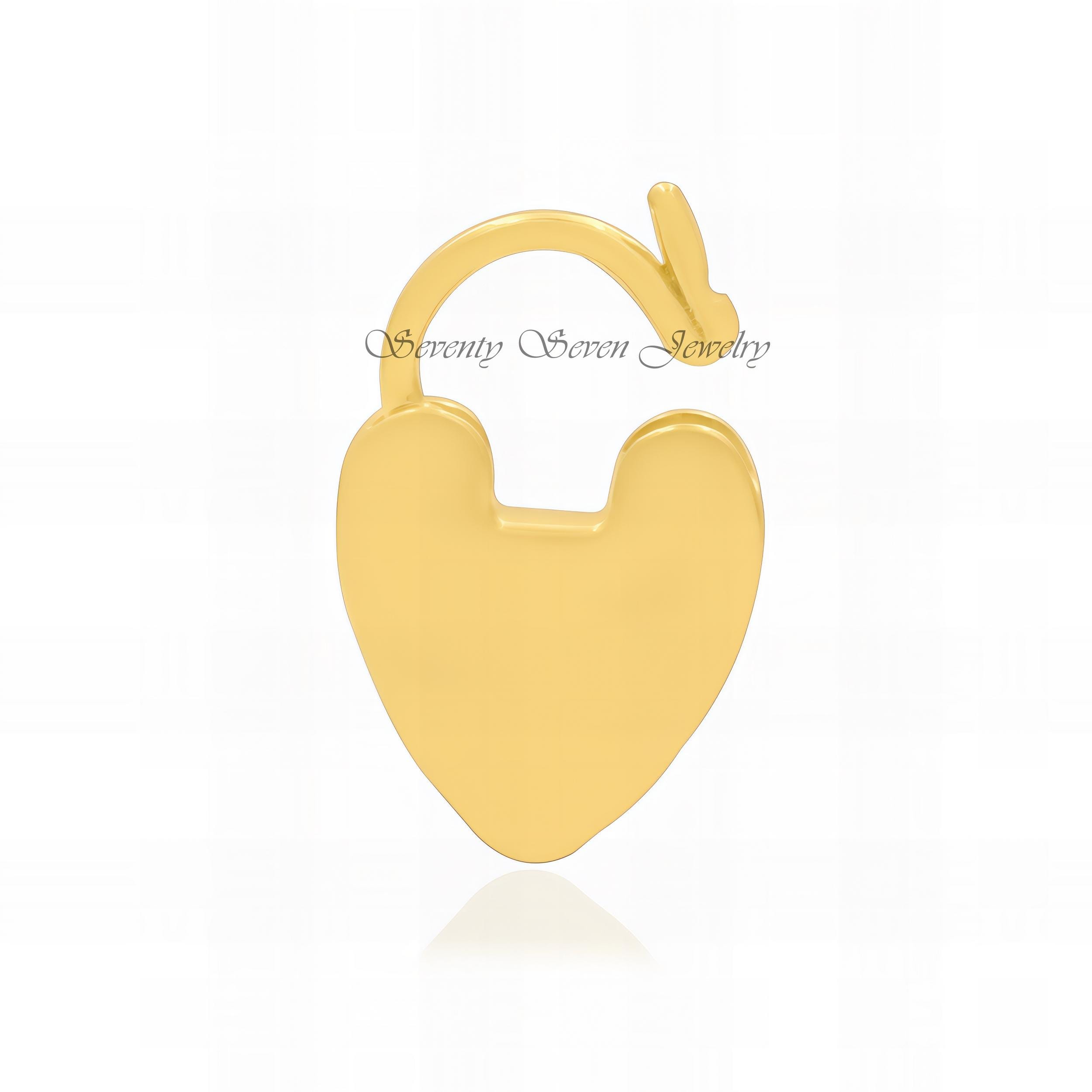 Dainty Heart Padlock Necklace, 925 Sterling Silver, Openable Lock - View 4 - Seventy Seven Jewelry | SKU: SSMJP48-SLRH-G6A-18 Dainty Heart Padlock Necklace, 925 Sterling Silver, Openable Lock - View 4 - Seventy Seven Jewelry | SKU: SSMJP48-SLRH-G6A-18
