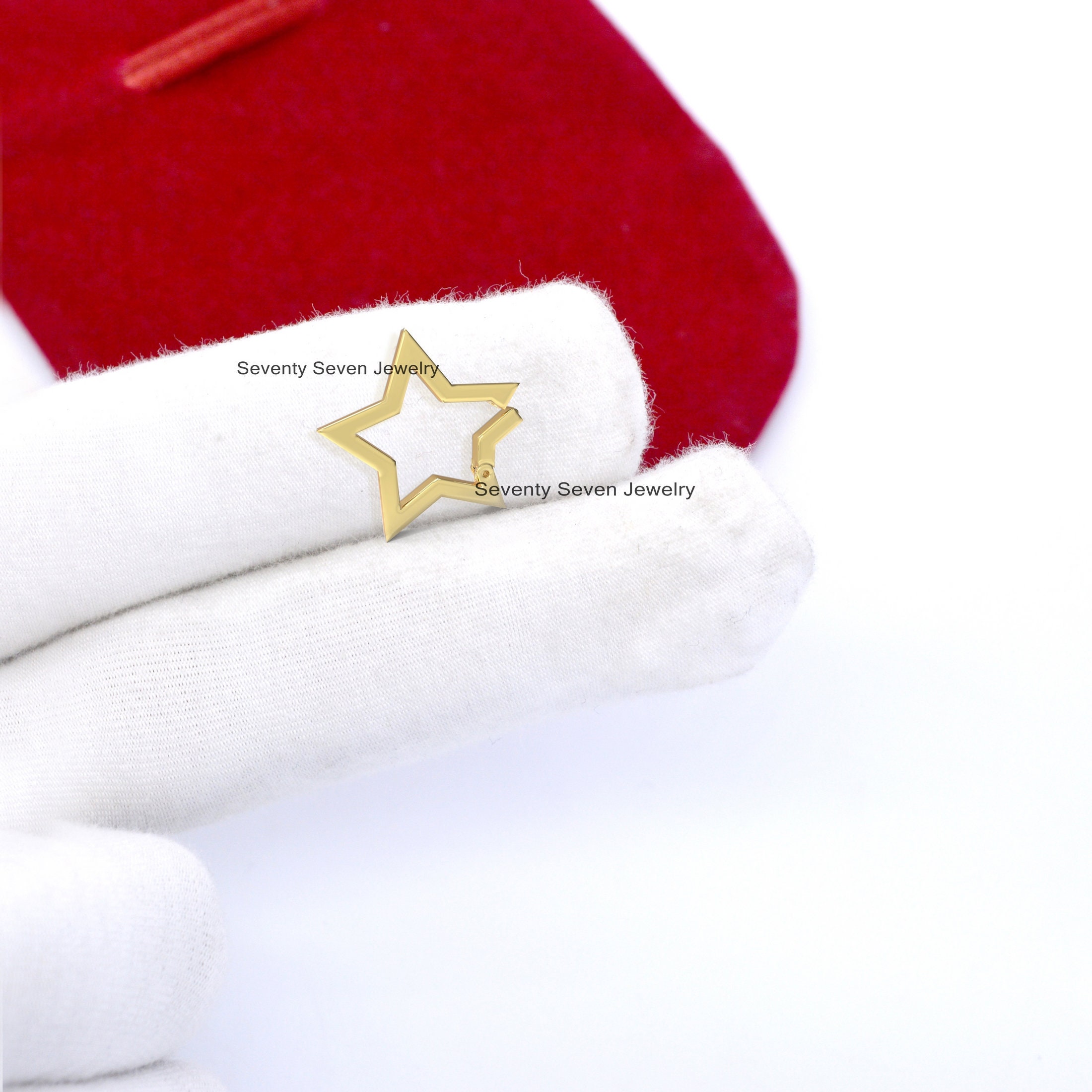 9k Gold Star Charms Holder, Multi Charm Enhancer - View 4 - Seventy Seven Jewelry | SKU: SSMJH451-9KYG-2026 9k Gold Star Charms Holder, Multi Charm Enhancer - View 4 - Seventy Seven Jewelry | SKU: SSMJH451-9KYG-2026