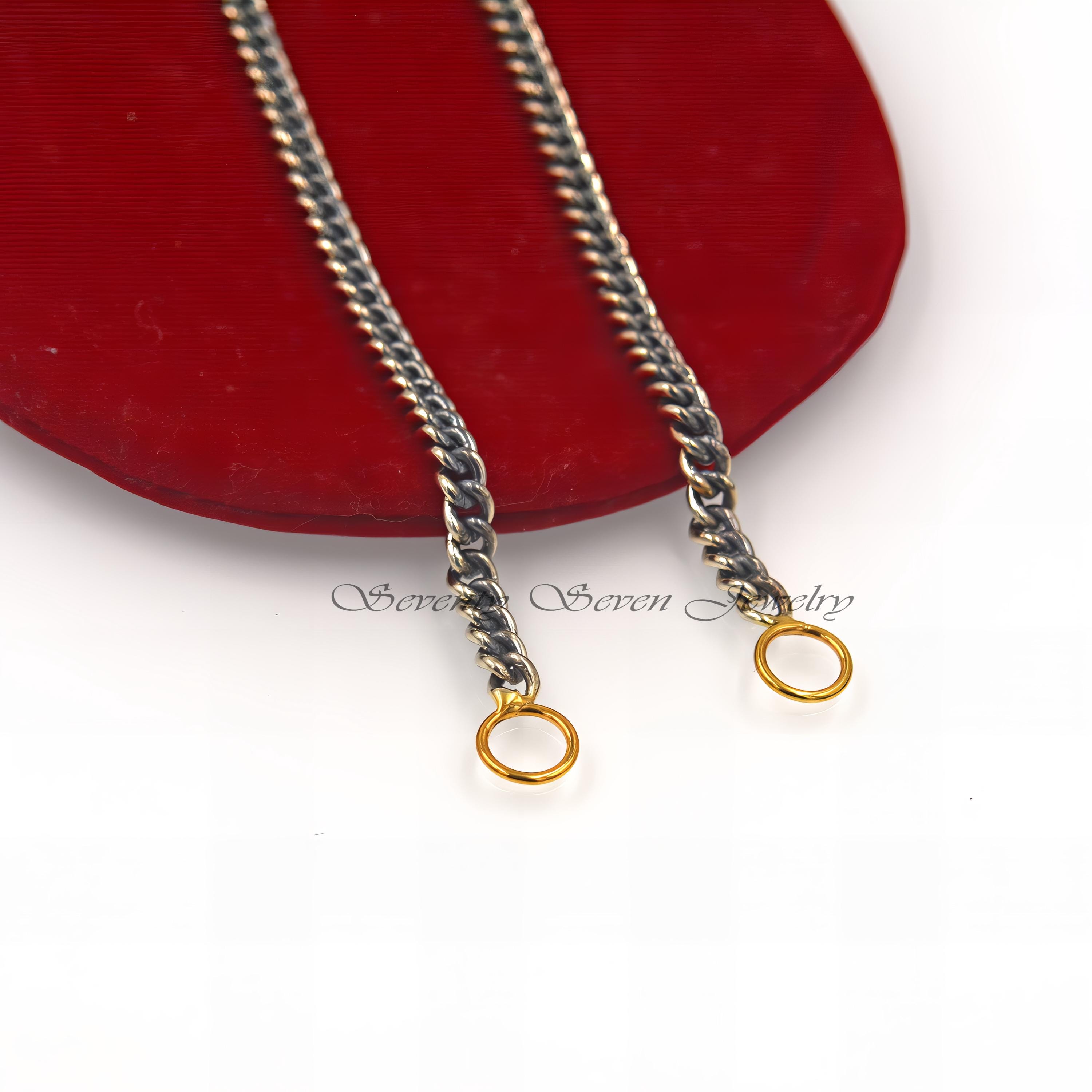 Oxidized Sterling Silver Curb Chain Necklace: Carabiner Lock - View 7 - Seventy Seven Jewelry | SKU: SSG17-SLOX-5M-16I-V Oxidized Sterling Silver Curb Chain Necklace: Carabiner Lock - View 7 - Seventy Seven Jewelry | SKU: SSG17-SLOX-5M-16I-V