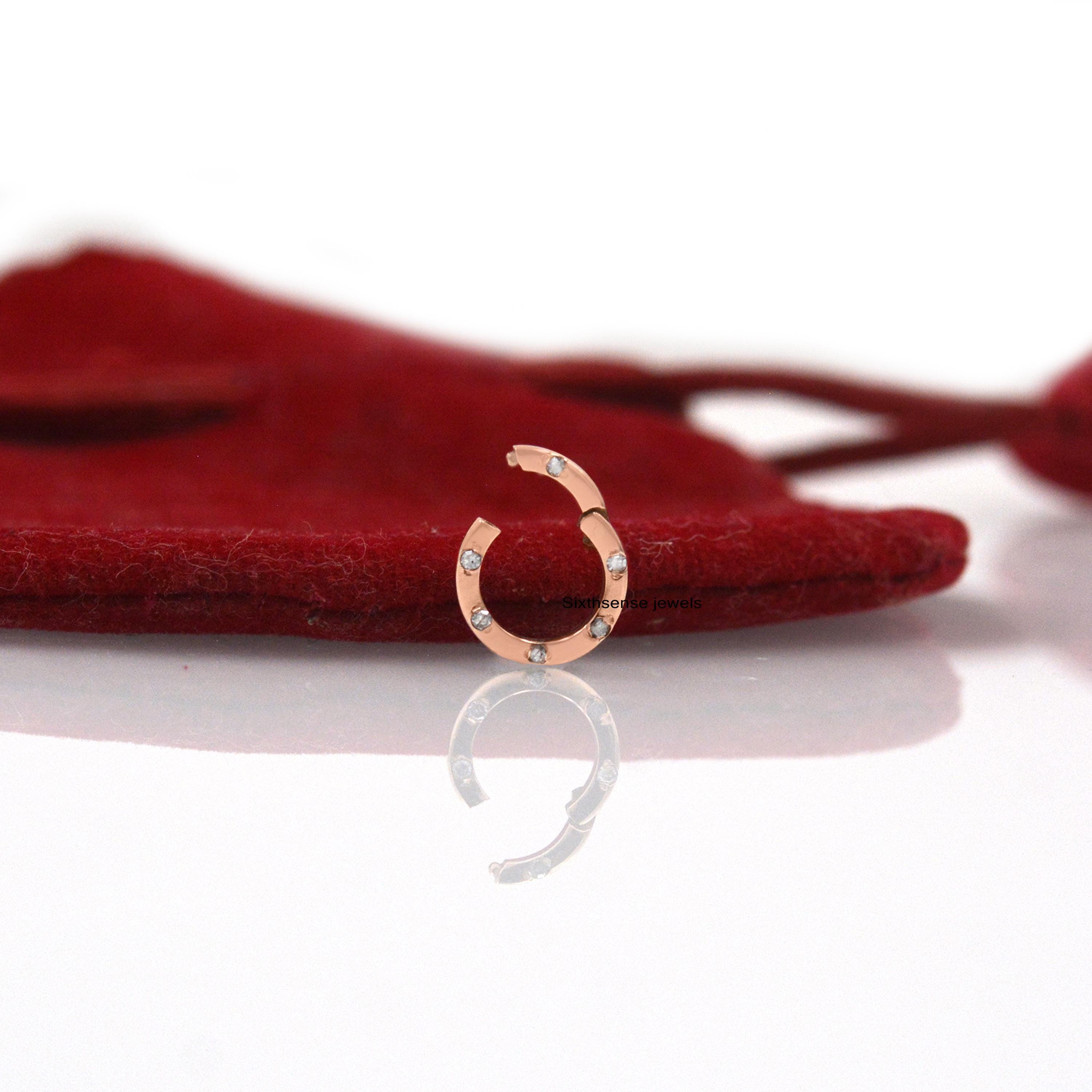 14k Gold Round Charm Holder, Gemstone Circle Enhancer Link, Clicker Lock - View 5 - Seventy Seven Jewelry | SKU: SSMJH976-14K 14k Gold Round Charm Holder, Gemstone Circle Enhancer Link, Clicker Lock - View 5 - Seventy Seven Jewelry | SKU: SSMJH976-14K