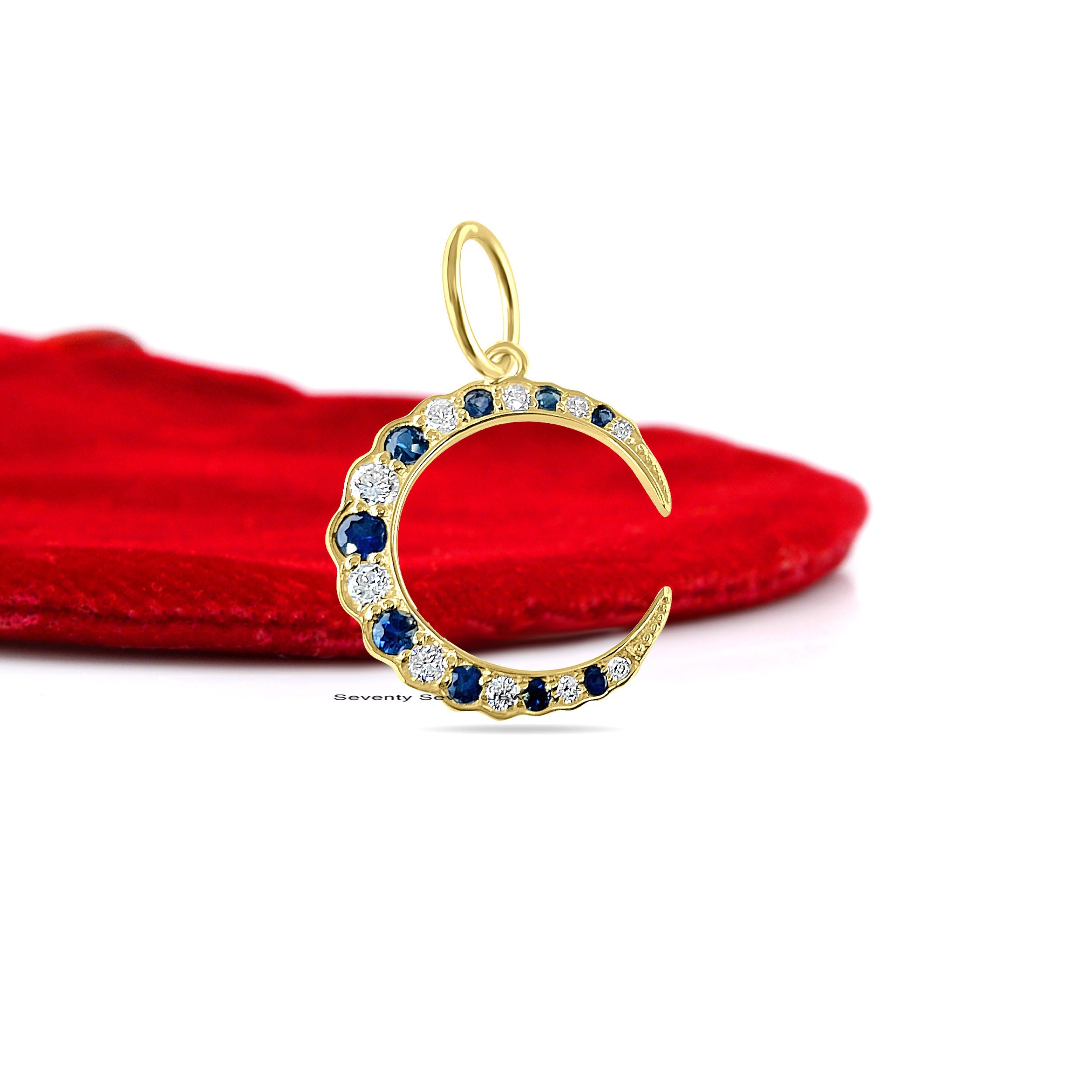 925 Silver Moissanite Moon Pendant: Gemstone Crescent Charm - View 4 - Seventy Seven Jewelry | SKU: SSMJP1445-SLYGMNPL-2026 925 Silver Moissanite Moon Pendant: Gemstone Crescent Charm - View 4 - Seventy Seven Jewelry | SKU: SSMJP1445-SLYGMNPL-2026