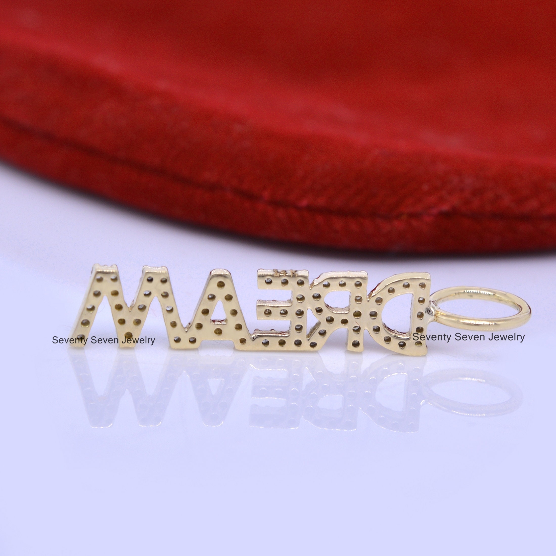 9K Gold Diamond Initial Pendant - Custom Letter Name Necklace - View 4 - Seventy Seven Jewelry | SKU: SSMJP514-9KYGDI-2026