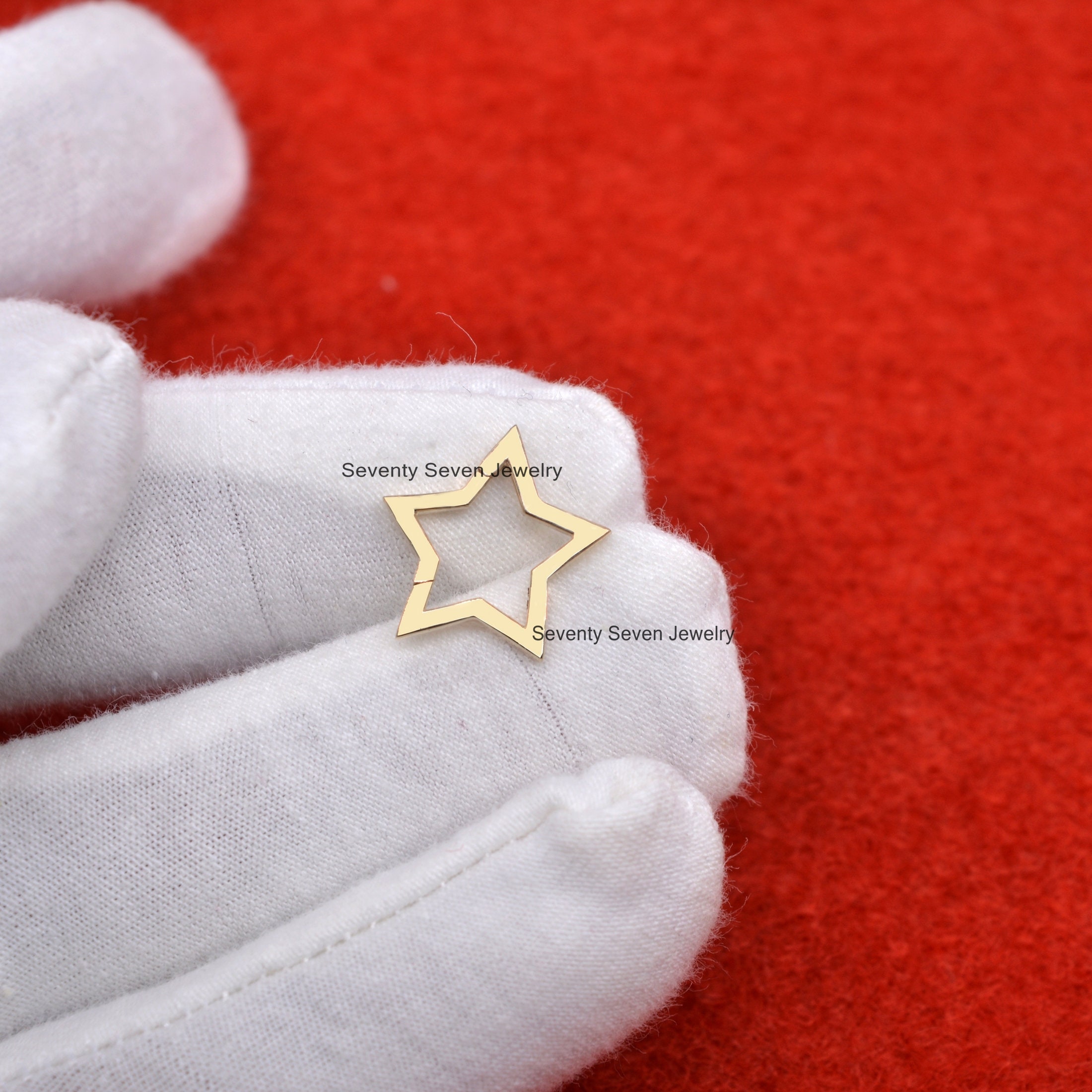 9k Gold Star Charms Holder, Multi Charm Enhancer - View 5 - Seventy Seven Jewelry | SKU: SSMJH451-9KYG-2026 9k Gold Star Charms Holder, Multi Charm Enhancer - View 5 - Seventy Seven Jewelry | SKU: SSMJH451-9KYG-2026