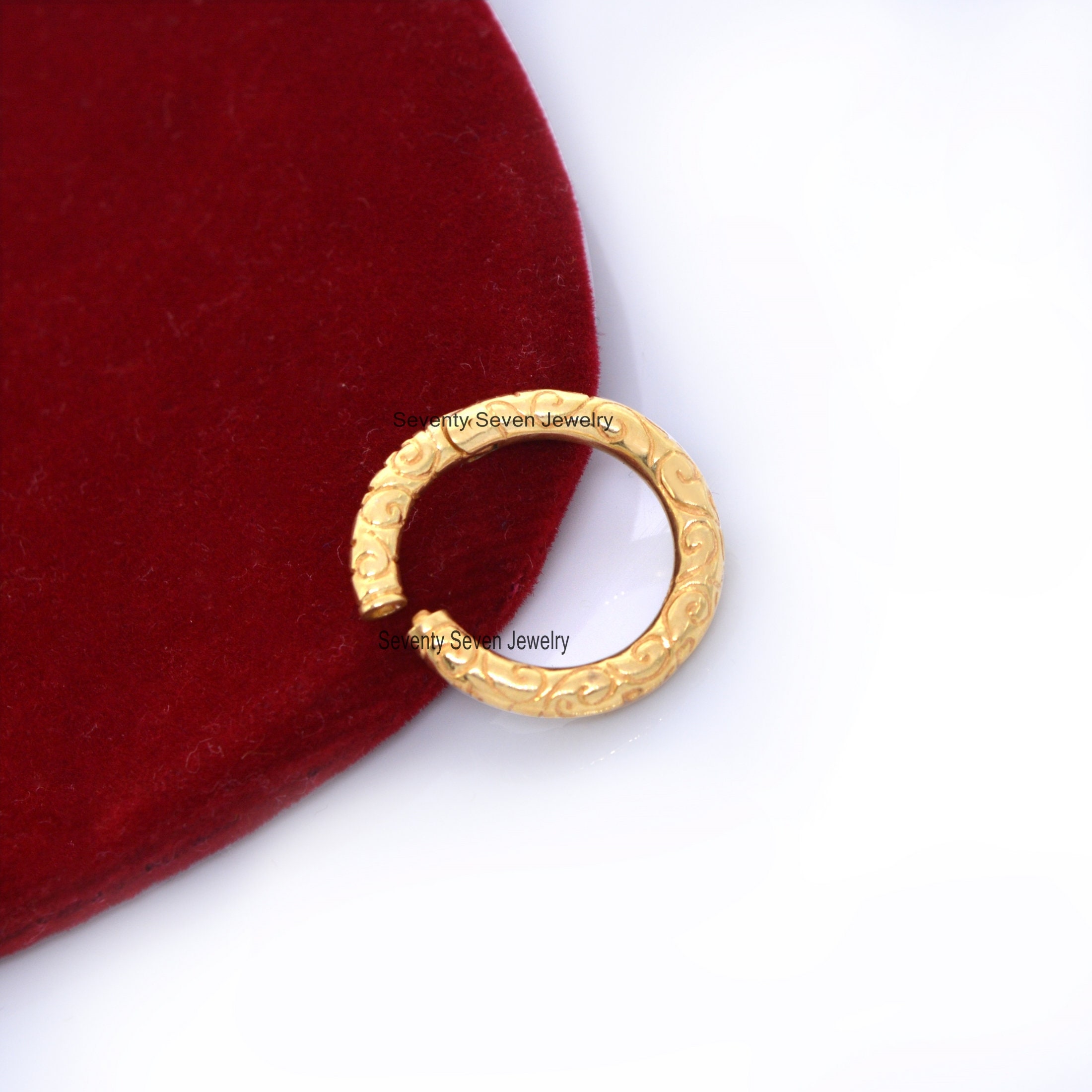 14K Gold Round Charm Enhancer Holder - View 3 - Seventy Seven Jewelry | SKU: SSMJH501-14KYG-20M-2026 14K Gold Round Charm Enhancer Holder - View 3 - Seventy Seven Jewelry | SKU: SSMJH501-14KYG-20M-2026