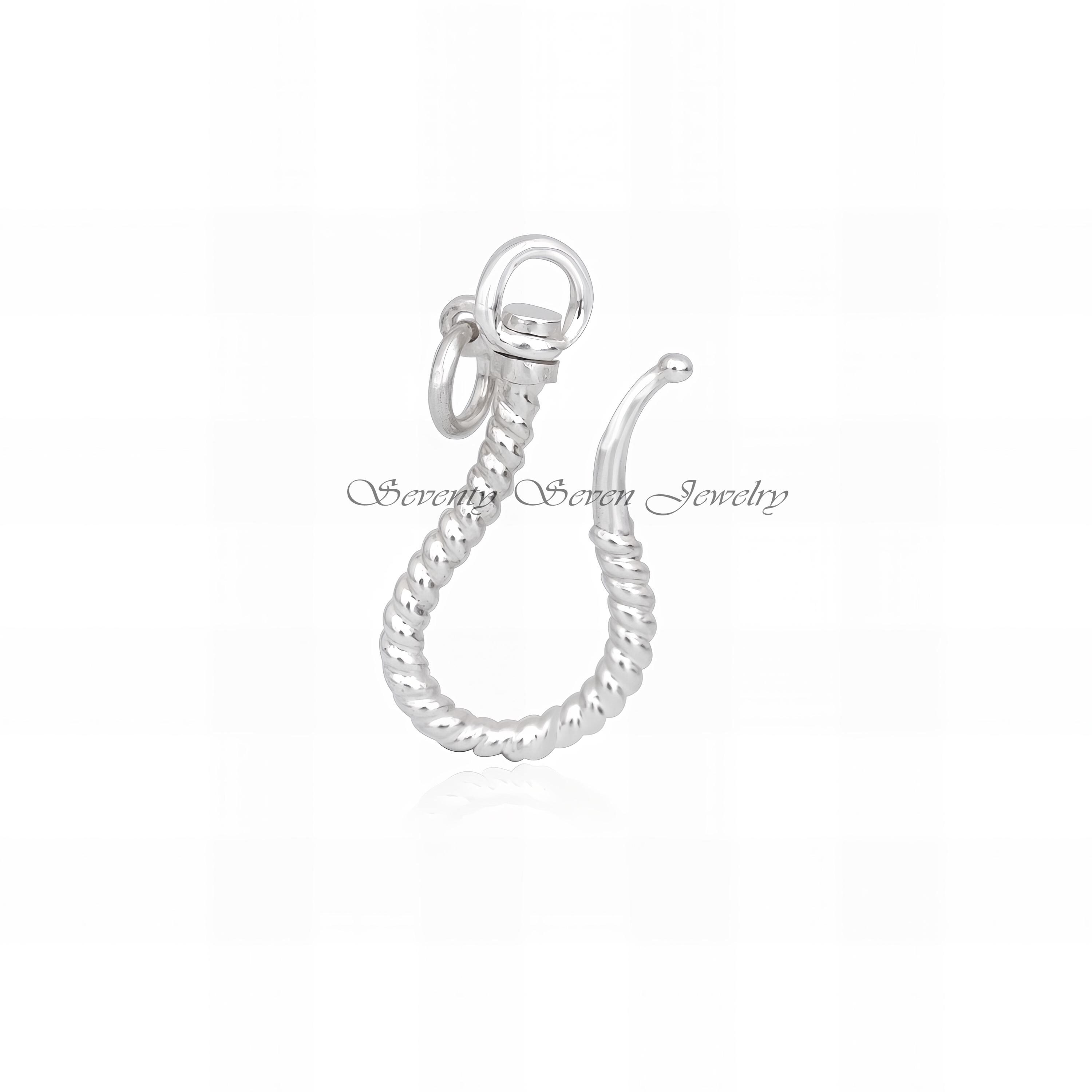 925 Silver Anchor Hook Pendant: Charm Enhancer Jewelry (37 MM) - View 4 - Seventy Seven Jewelry | SKU: SSMJP1220-SLYG-37M-202 925 Silver Anchor Hook Pendant: Charm Enhancer Jewelry (37 MM) - View 4 - Seventy Seven Jewelry | SKU: SSMJP1220-SLYG-37M-202
