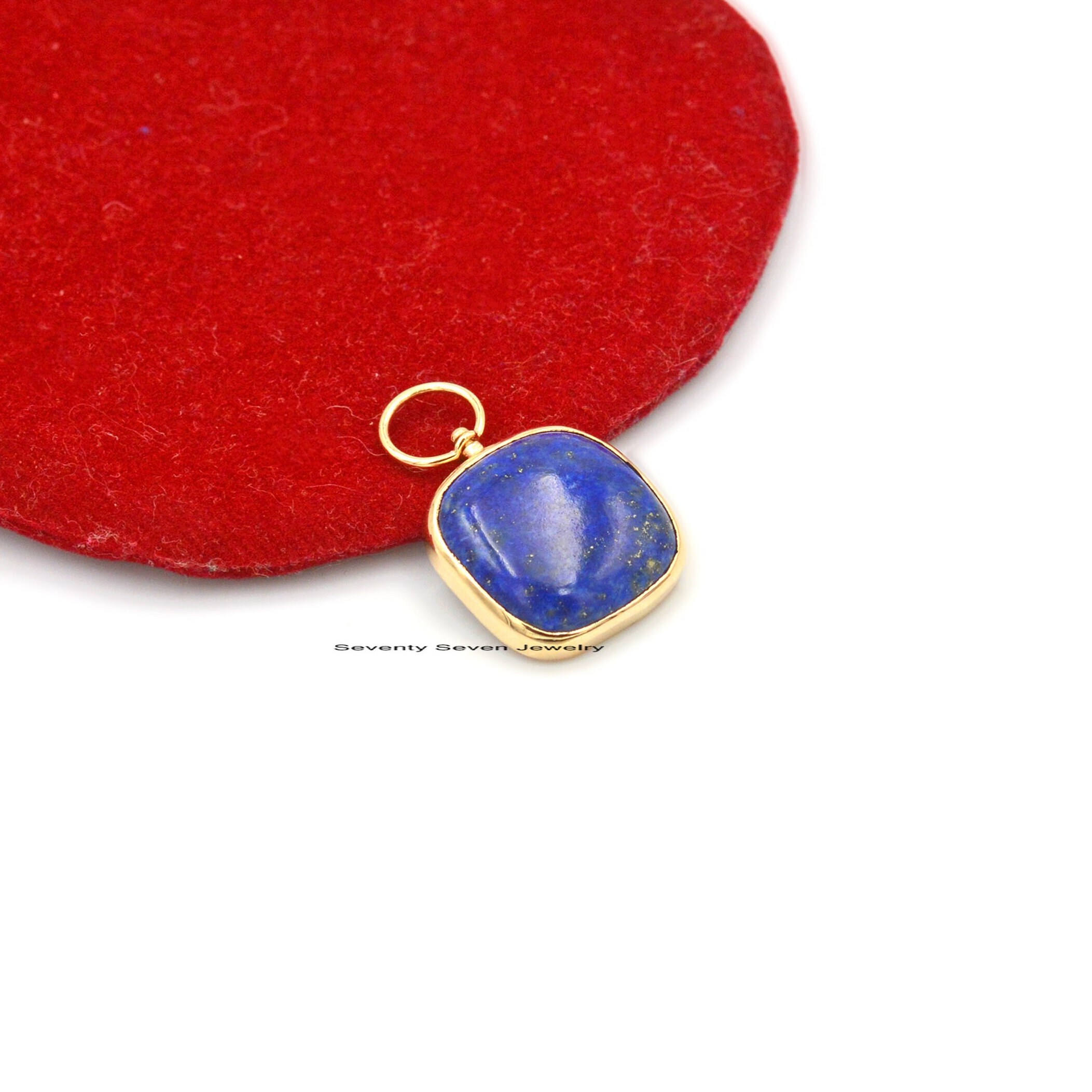 14K Gold Malachite Square Pendant: Gemstone Bar Charm - View 3 - Seventy Seven Jewelry | SKU: SSMJP412-14KYGLPZ-1-2026 14K Gold Malachite Square Pendant: Gemstone Bar Charm - View 3 - Seventy Seven Jewelry | SKU: SSMJP412-14KYGLPZ-1-2026