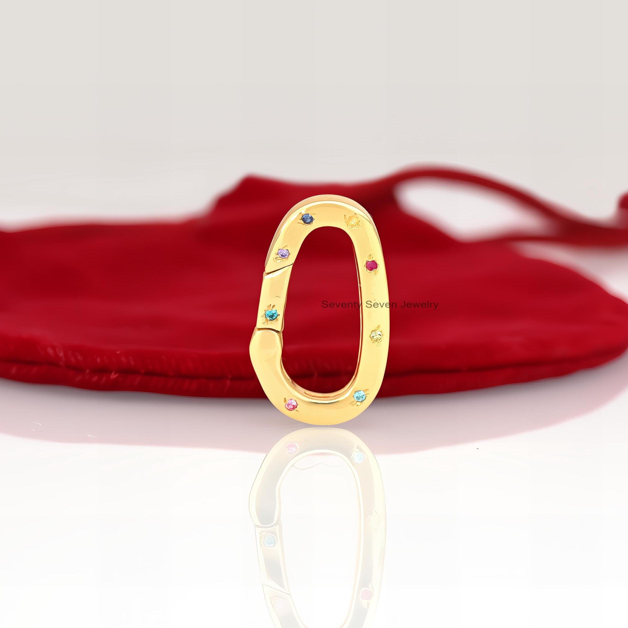 925 Silver Charm Enhancer: Gemstone Spring Lock, Thick Link - Seventy Seven Jewelry | SKU: SSMJP702-SLYGDI-V2026,SSMJP702-SLY 925 Silver Charm Enhancer: Gemstone Spring Lock, Thick Link - Seventy Seven Jewelry | SKU: SSMJP702-SLYGDI-V2026,SSMJP702-SLY