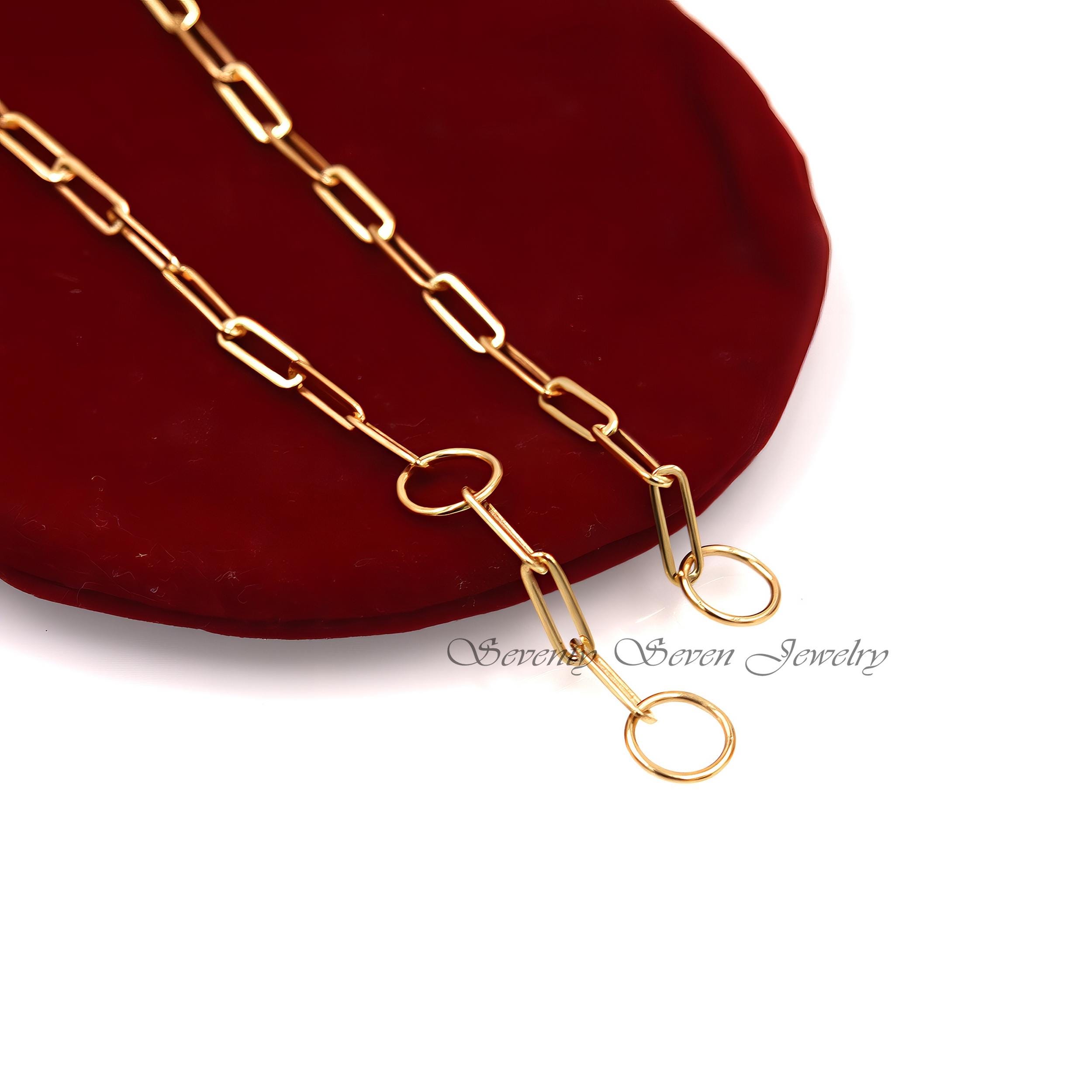 925 Sterling Silver Paperclip Chain Necklace: Enhancer Connector - View 4 - Seventy Seven Jewelry | SKU: G1-SLNS-10M-14-16I-V 925 Sterling Silver Paperclip Chain Necklace: Enhancer Connector - View 4 - Seventy Seven Jewelry | SKU: G1-SLNS-10M-14-16I-V