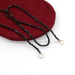 14k Gold Bead Necklace: Enhancer Carabiner Chain image 17