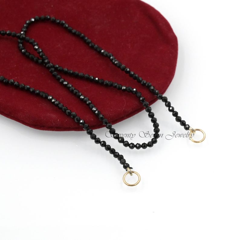 14k Gold Bead Necklace: Enhancer Carabiner Chain image 17