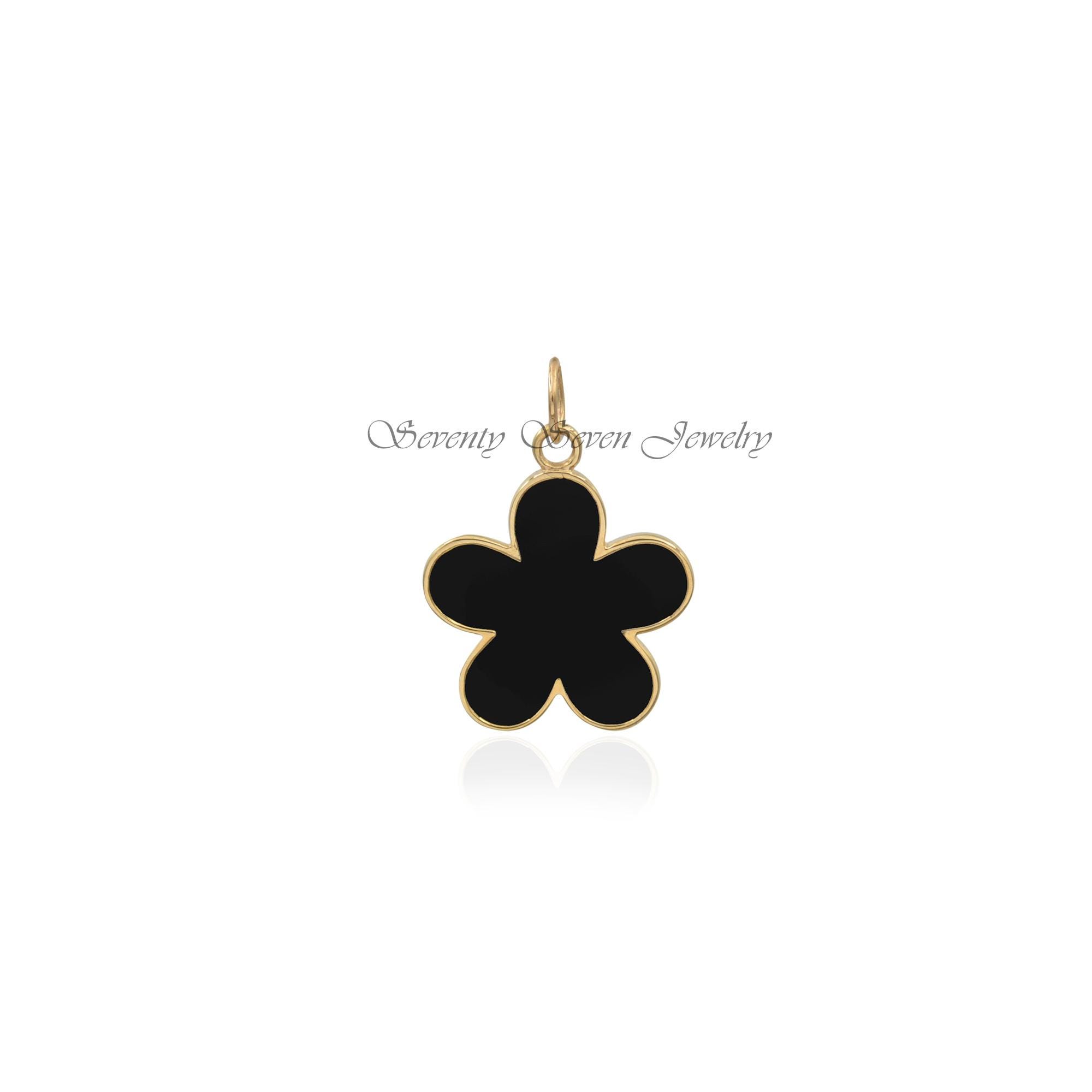 925 Silver Enamel Flower Pendant Charm (28x20 MM) - View 3 - Seventy Seven Jewelry | SKU: SSMJP607-SLYGELTQ-2026 925 Silver Enamel Flower Pendant Charm (28x20 MM) - View 3 - Seventy Seven Jewelry | SKU: SSMJP607-SLYGELTQ-2026
