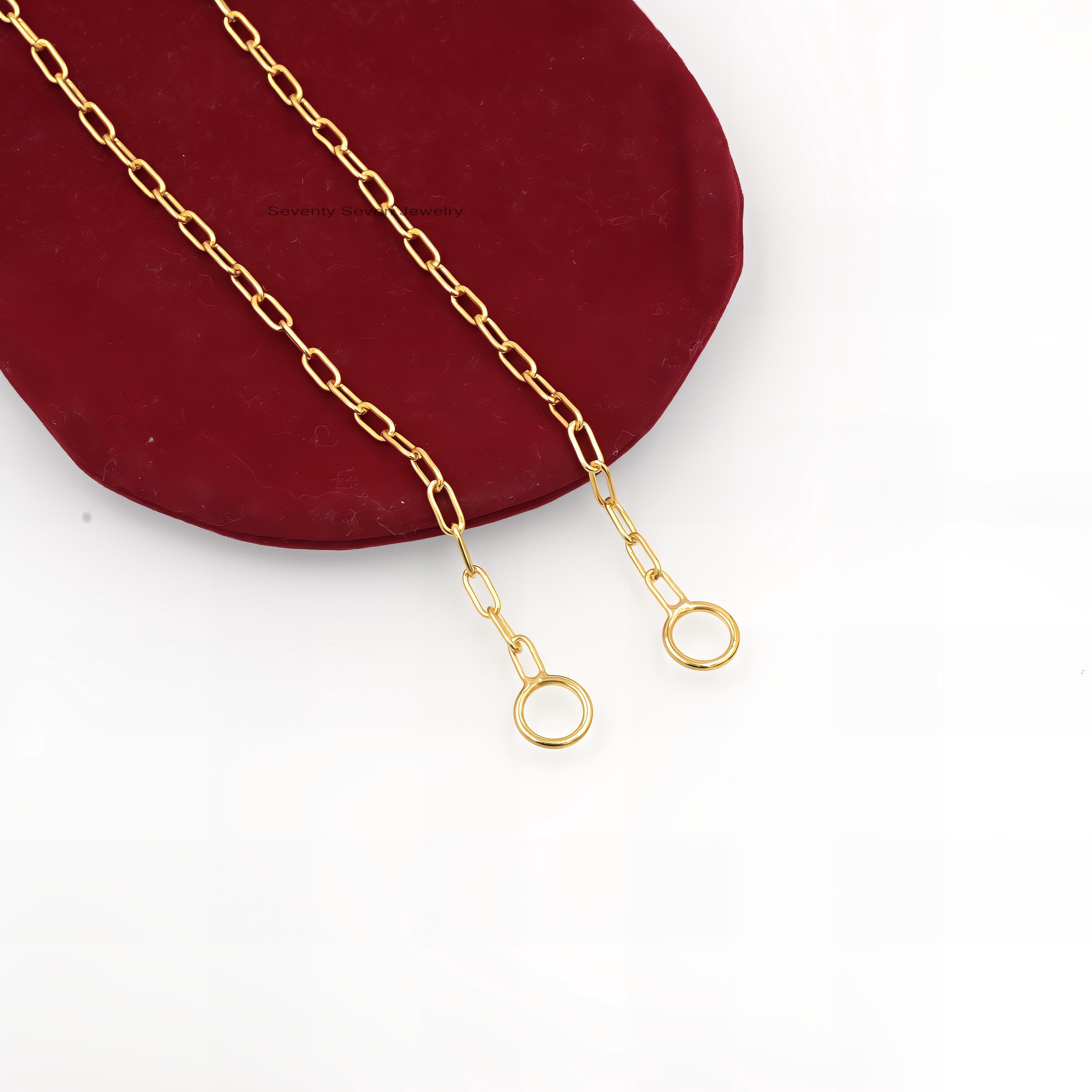 Sterling Silver Oval Link Chain Necklace: Carabiner Connector - View 3 - Seventy Seven Jewelry | SKU: SSG6A-SLYG-6.6M-18I-V