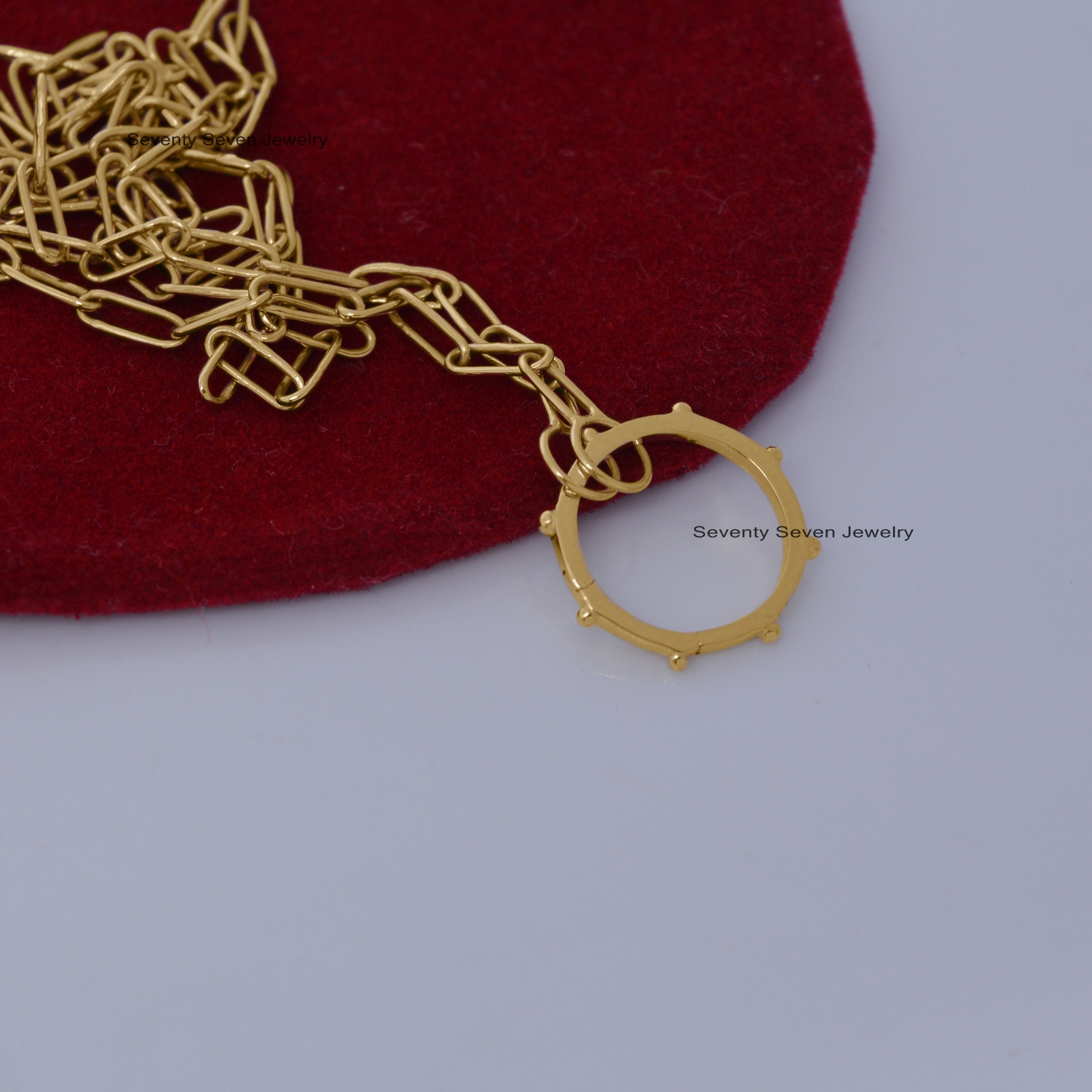925 Silver Charm Holder Necklace: Round Ball Enhancer (12/15MM) - View 5 - Seventy Seven Jewelry | SKU: SSMJP448-SLYG-2026 925 Silver Charm Holder Necklace: Round Ball Enhancer (12/15MM) - View 5 - Seventy Seven Jewelry | SKU: SSMJP448-SLYG-2026