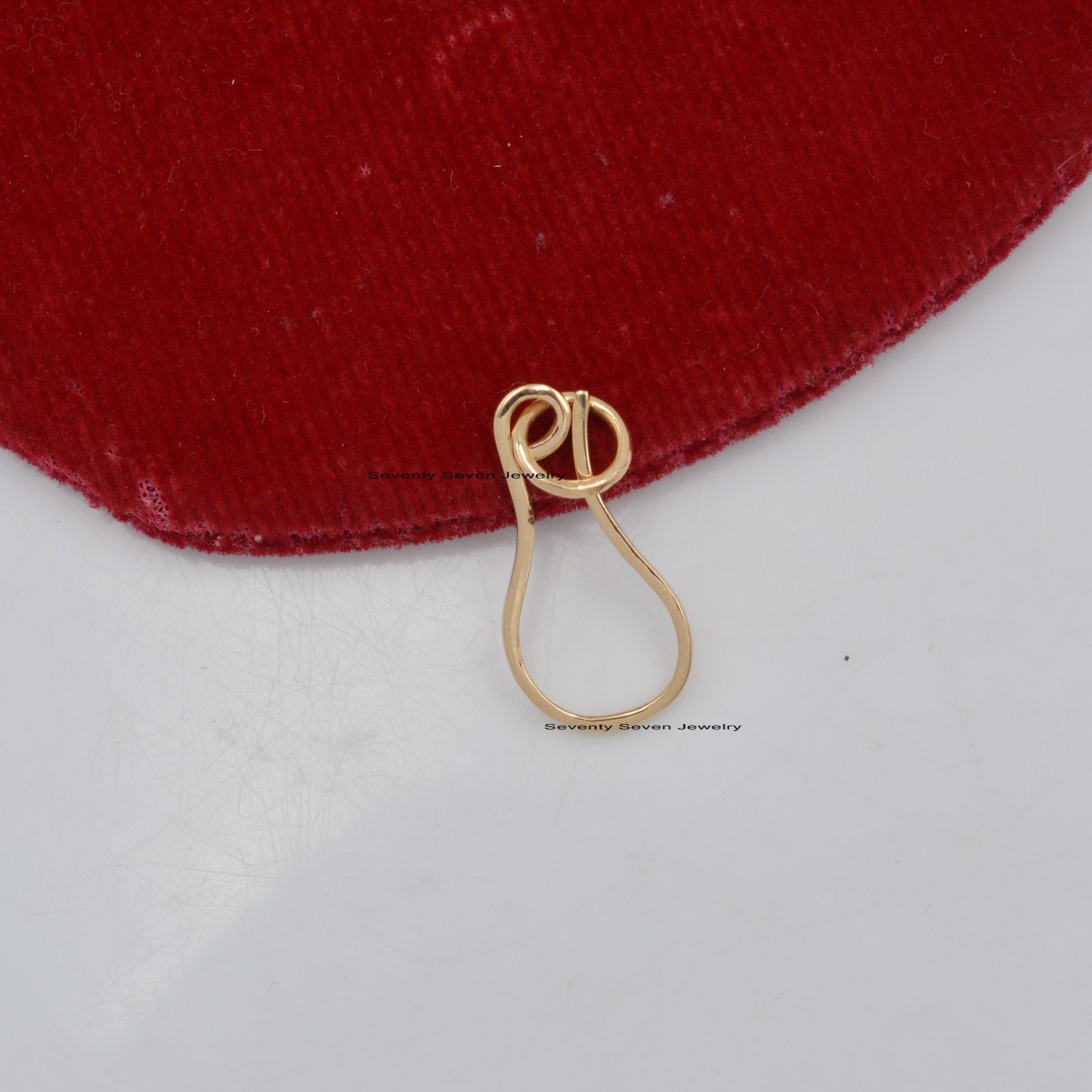 925 Silver Anchor Enhancer: Gold Plated Shepherd Hook Lock - View 3 - Seventy Seven Jewelry | SKU: SSMJP565-SLYG-V2026 925 Silver Anchor Enhancer: Gold Plated Shepherd Hook Lock - View 3 - Seventy Seven Jewelry | SKU: SSMJP565-SLYG-V2026