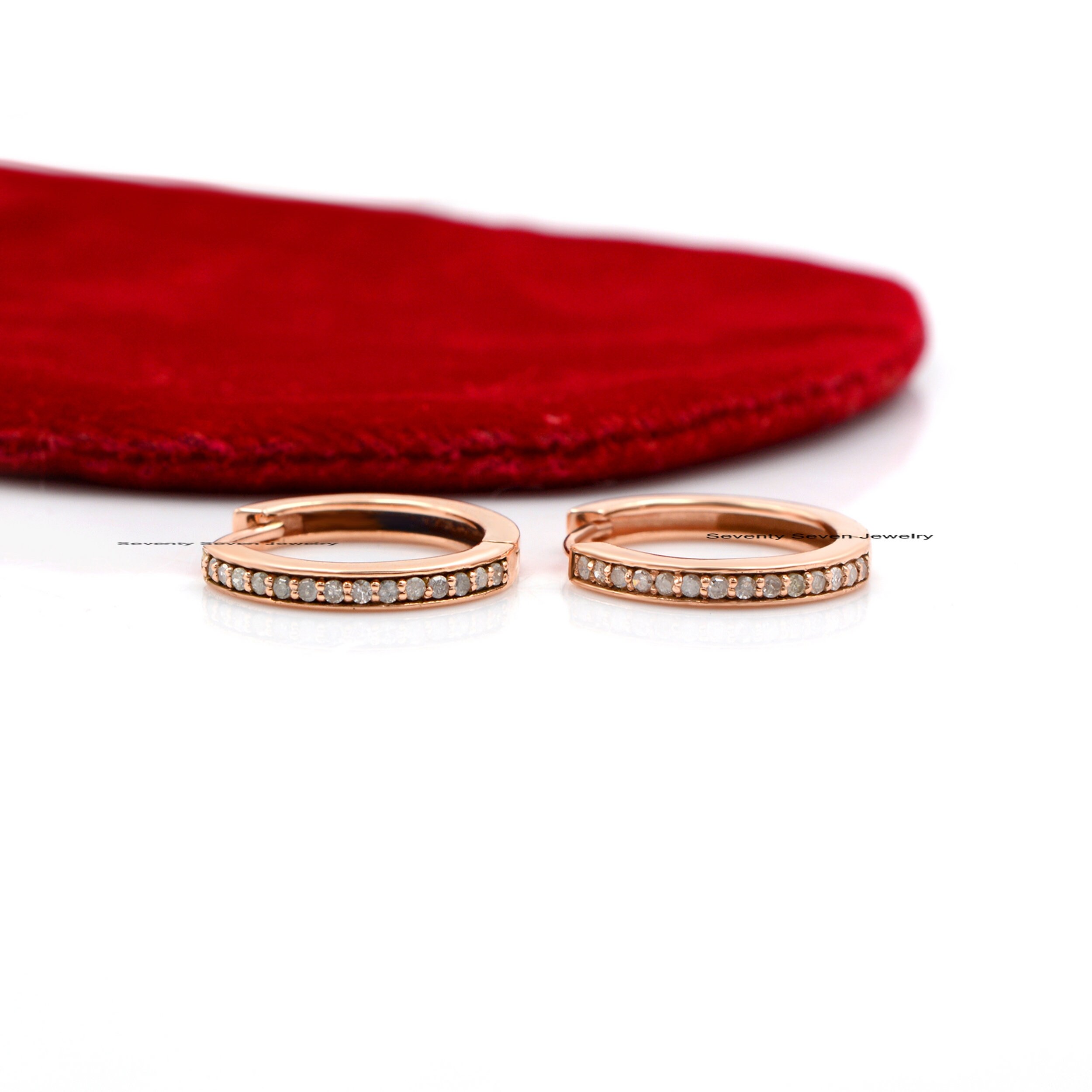 Silver Turquoise Hoop Earrings, Dainty Gemstone Huggies - View 2 - Seventy Seven Jewelry | SKU: SSMJE302-SLYGDI-2026 Silver Turquoise Hoop Earrings, Dainty Gemstone Huggies - View 2 - Seventy Seven Jewelry | SKU: SSMJE302-SLYGDI-2026