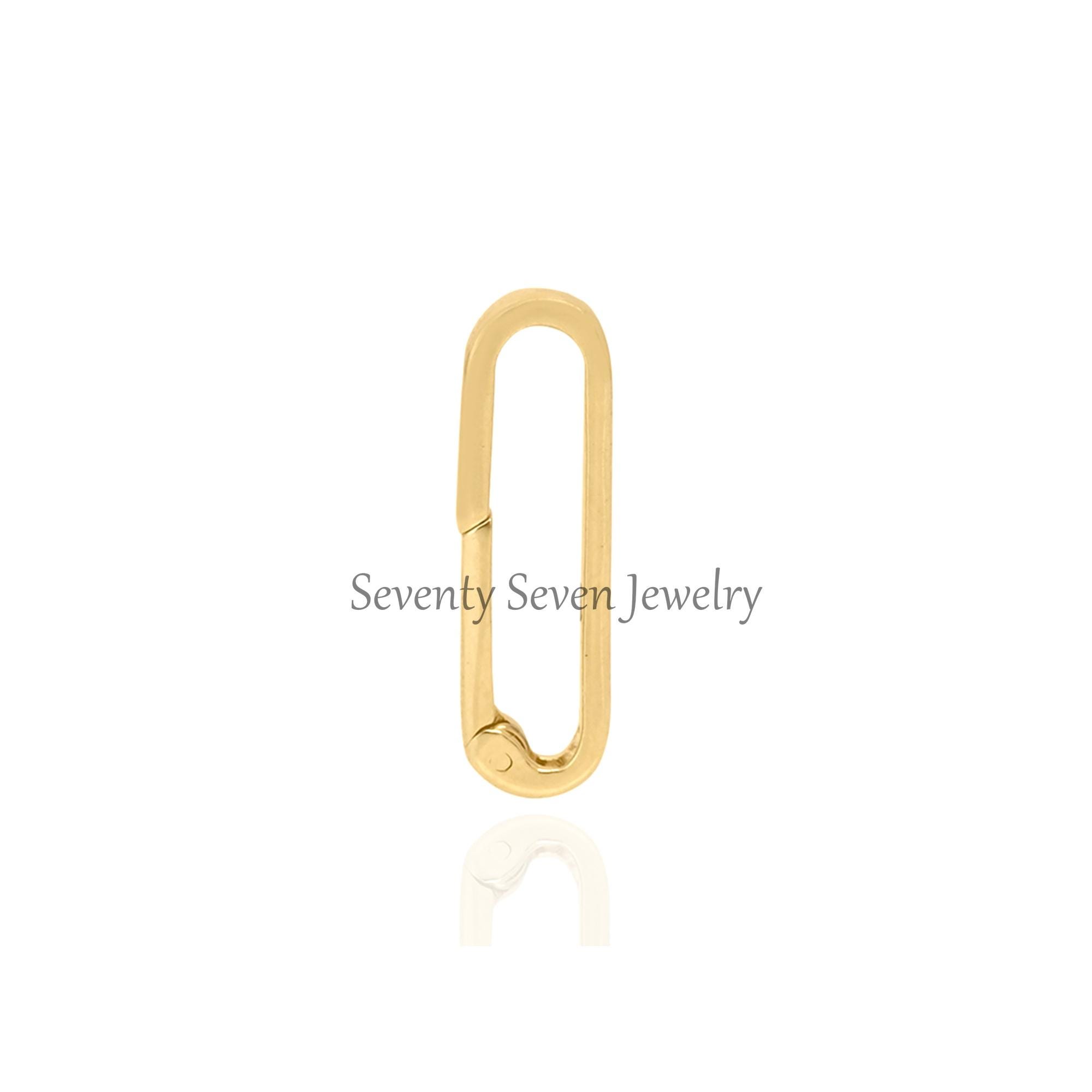 925 Silver Oval Enhancer Charm: Pendant Link Lock (25x10 MM) - View 3 - Seventy Seven Jewelry | SKU: SSMJL974-SLYG-2026 925 Silver Oval Enhancer Charm: Pendant Link Lock (25x10 MM) - View 3 - Seventy Seven Jewelry | SKU: SSMJL974-SLYG-2026