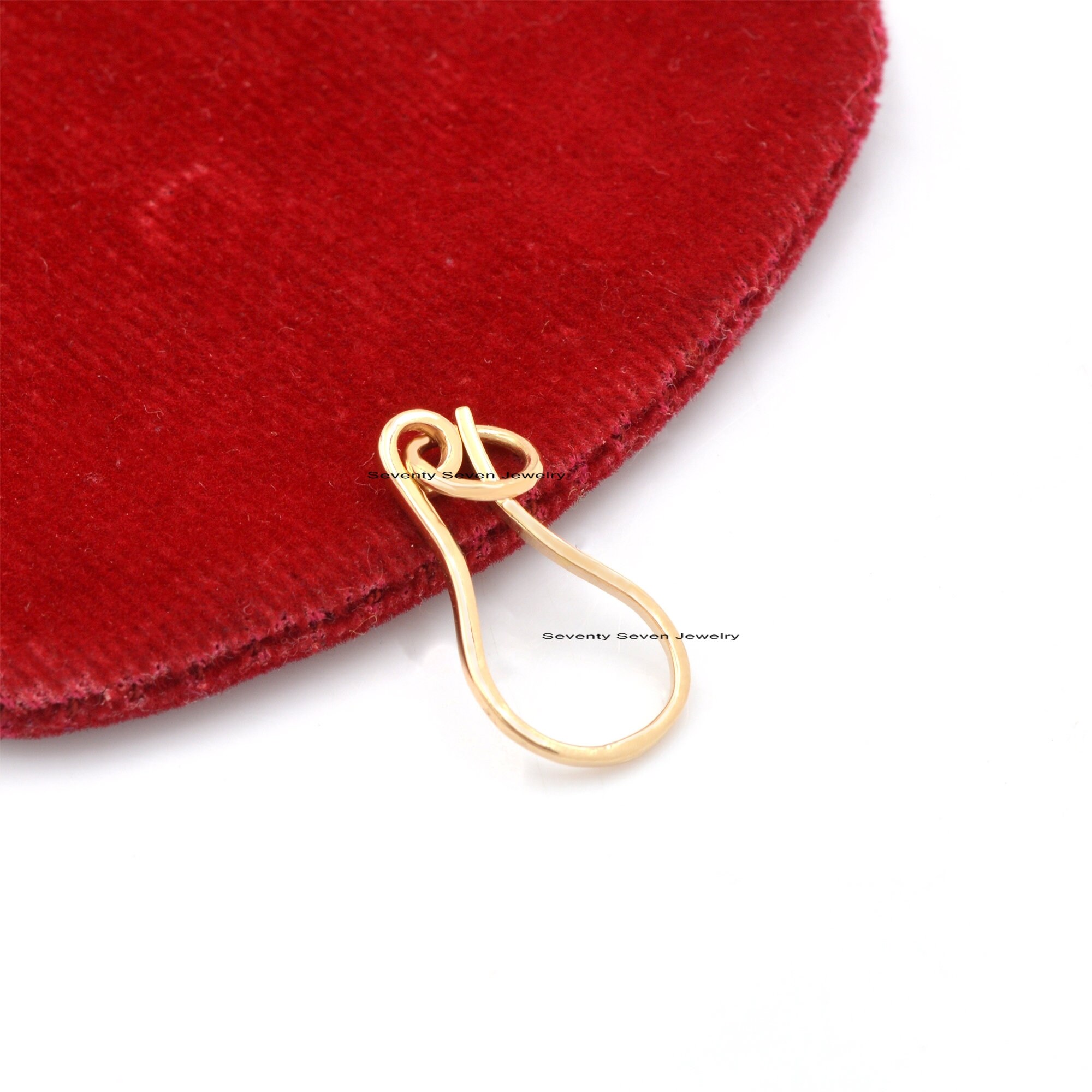 14K Gold Charm Enhancer: Shepherds Hook Anchor Pendant - View 4 - Seventy Seven Jewelry | SKU: SSMJH565-14KYG-2026 14K Gold Charm Enhancer: Shepherds Hook Anchor Pendant - View 4 - Seventy Seven Jewelry | SKU: SSMJH565-14KYG-2026