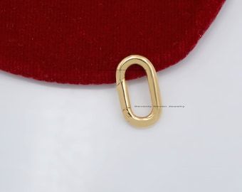 9K Gold Charm Holder: Oval Enhancer Link Connector (20x11 MM)