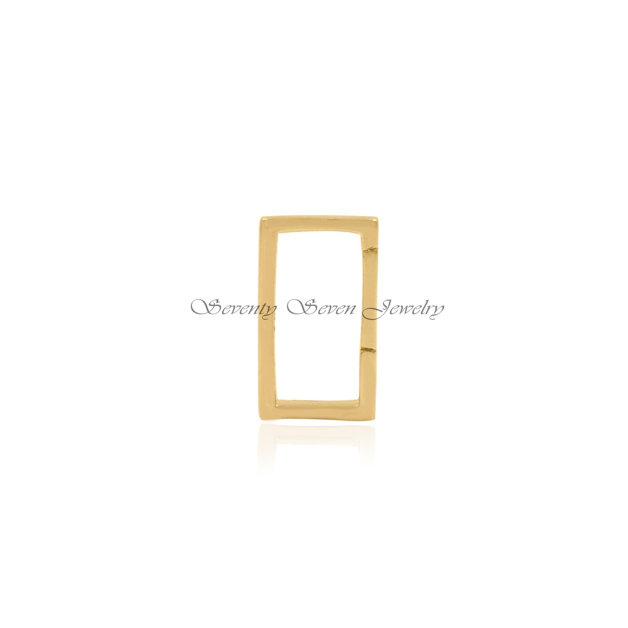925 Silver Rectangle Charm Holder: Square Enhancer Lock (15*9 MM) - View 3 - Seventy Seven Jewelry | SKU: SSMJP452-SLYG-2026 925 Silver Rectangle Charm Holder: Square Enhancer Lock (15*9 MM) - View 3 - Seventy Seven Jewelry | SKU: SSMJP452-SLYG-2026