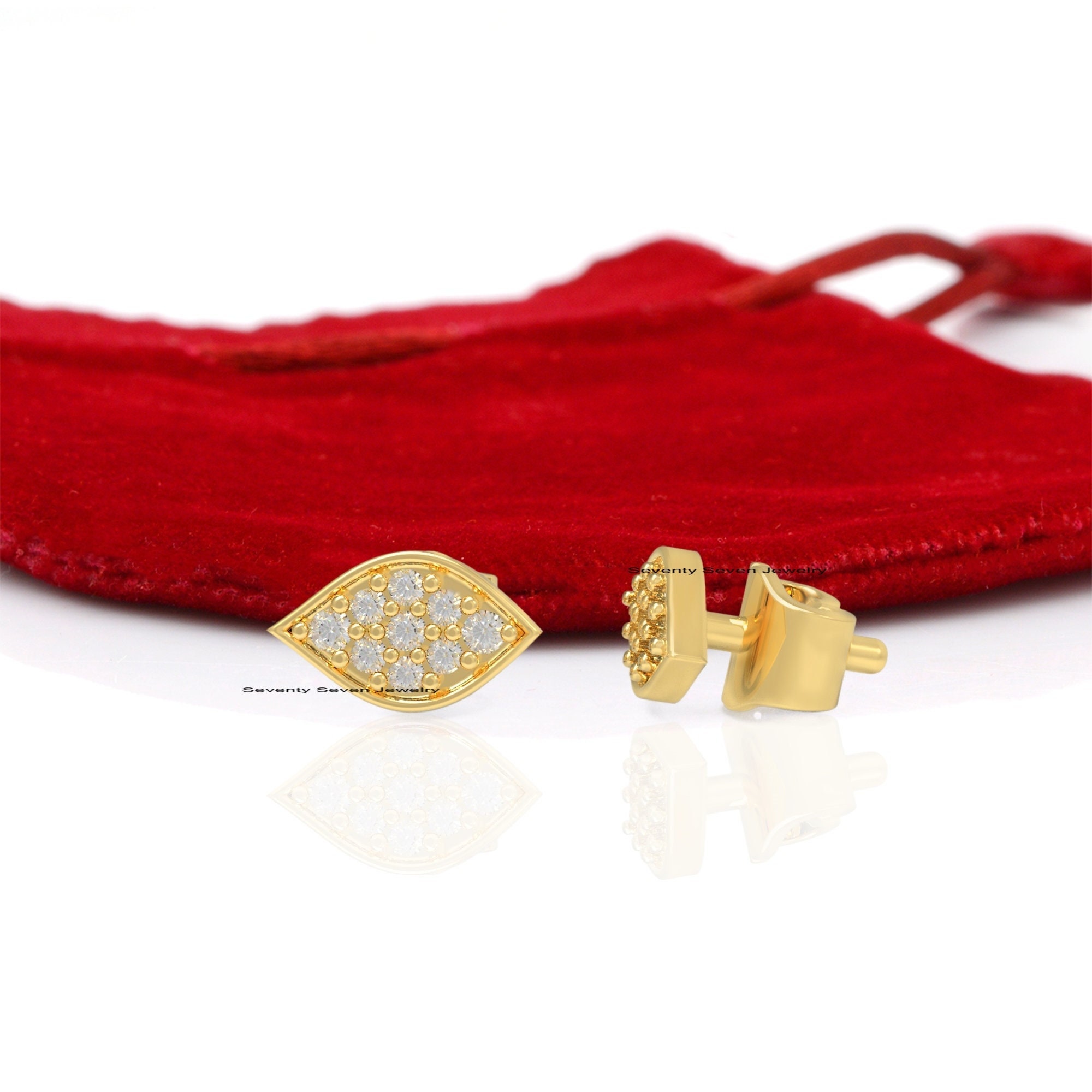 925 Silver Diamond Evil Eye Studs: Minimalist Protection Earrings - Seventy Seven Jewelry | SKU: SSMJE388-SLYGDI 925 Silver Diamond Evil Eye Studs: Minimalist Protection Earrings - Seventy Seven Jewelry | SKU: SSMJE388-SLYGDI