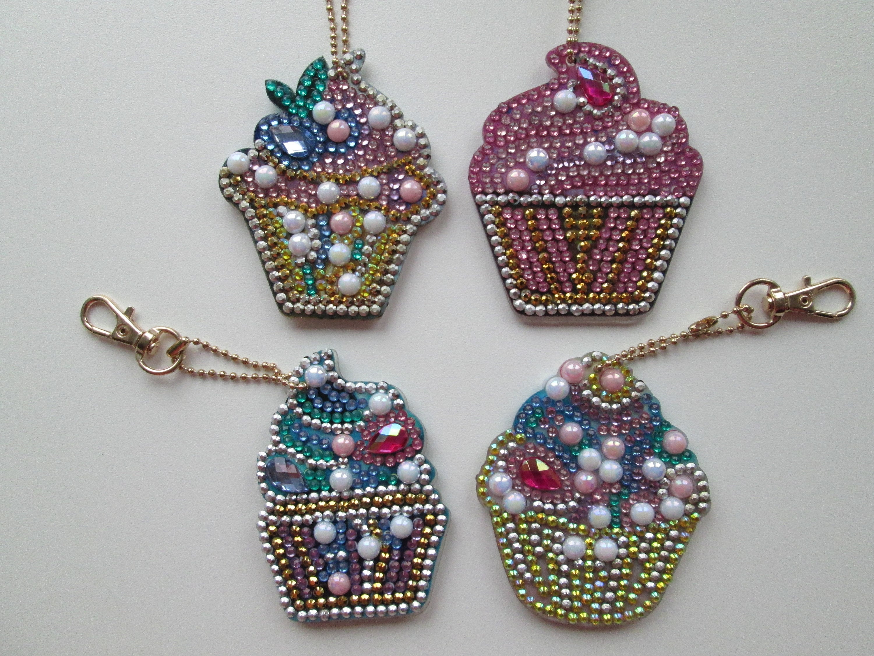 Diamond Painting Key Ring Cupcake 1 Piece Finished. Etsy