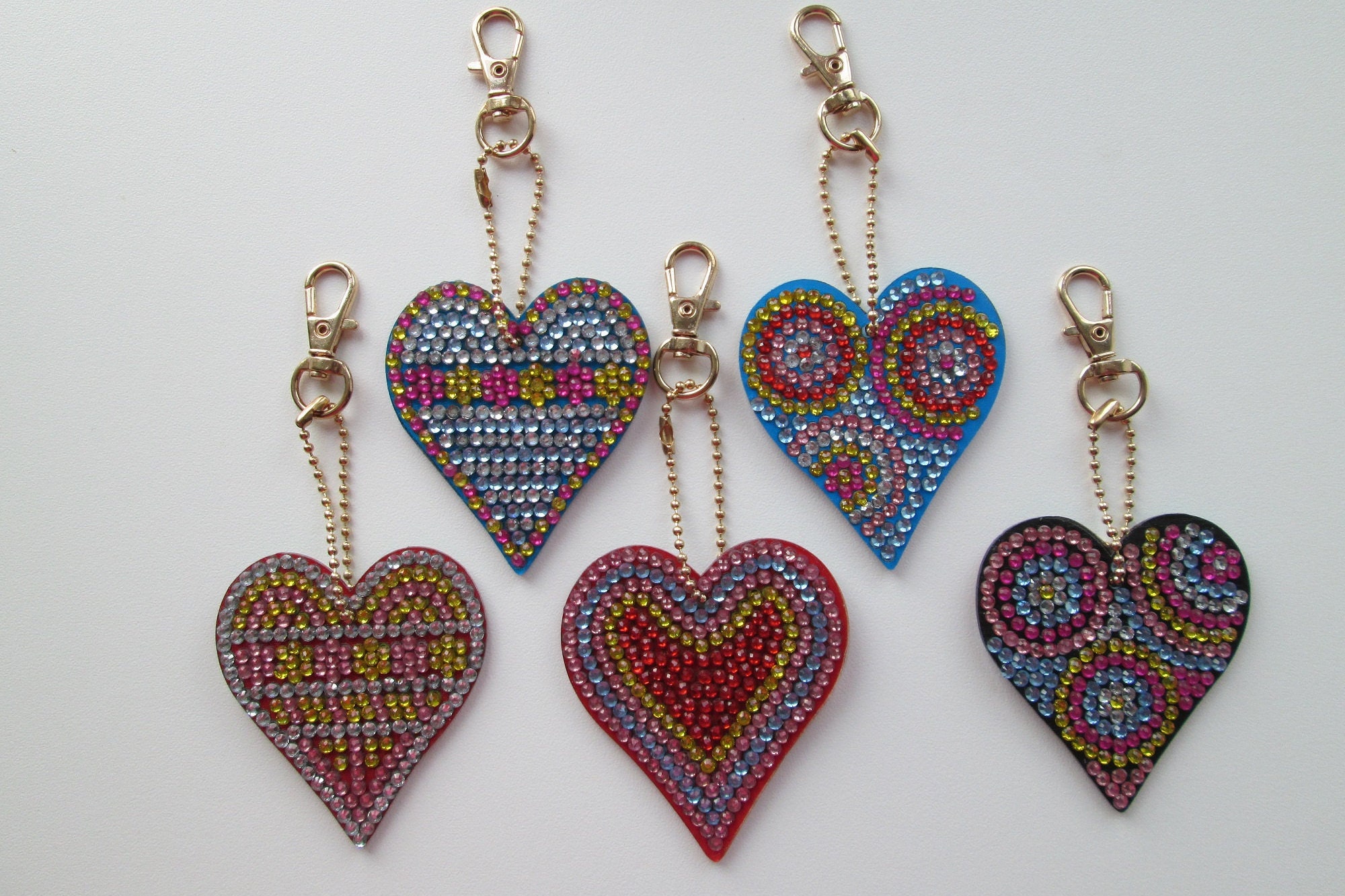 Diamond Art Keyrings Diamond Art Keychains Heart Shape 1 | Etsy