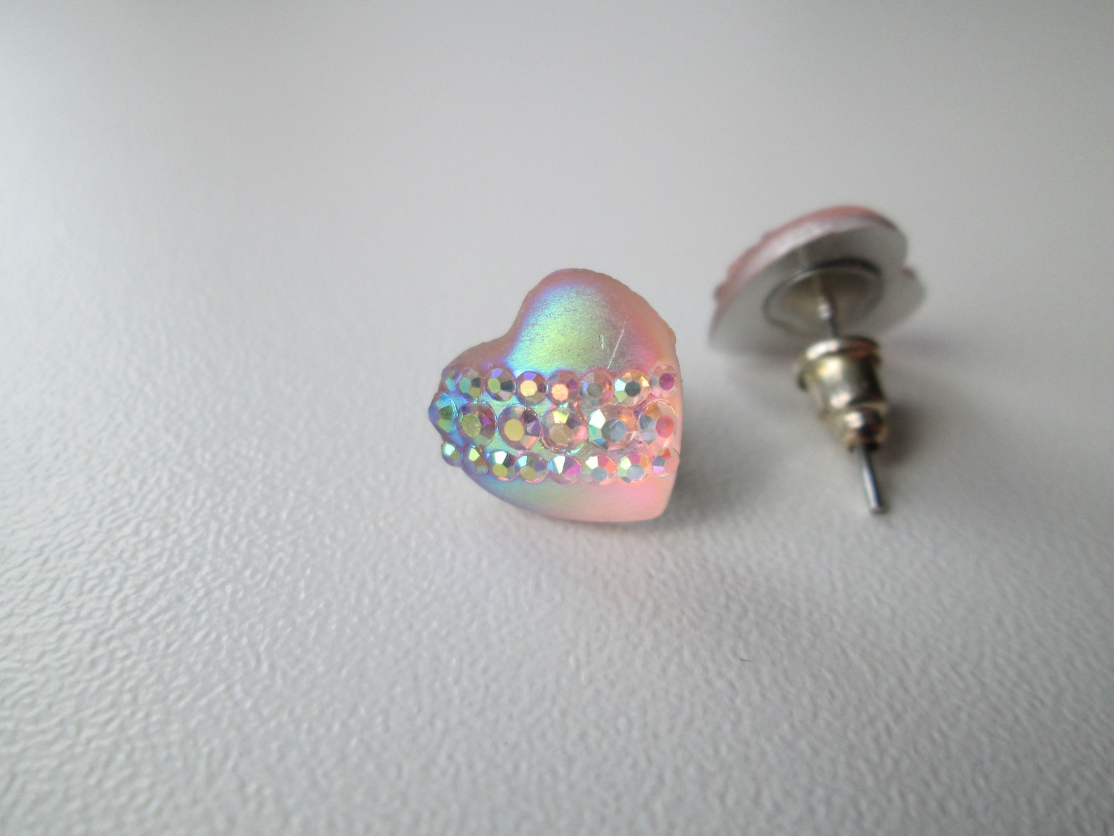 Resin Heart Stud Earrings Heart Earrings Resin Earrings Etsy