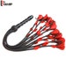 Real Genuine Cow Hide Leather Thuddy Flogger 9 Braided Falls & Heavy Red Roses