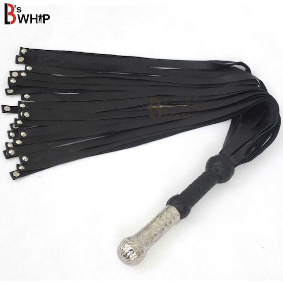 Set De Floggers En Cuir De Vache - 25 Lanières, Manche En Bois - Multi-Couleur - Neuf