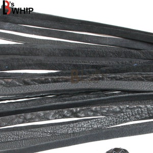 Genuine Cow Hide Leather Flogger - 100 Falls Heavy Duty Whip For Serious Impact Play