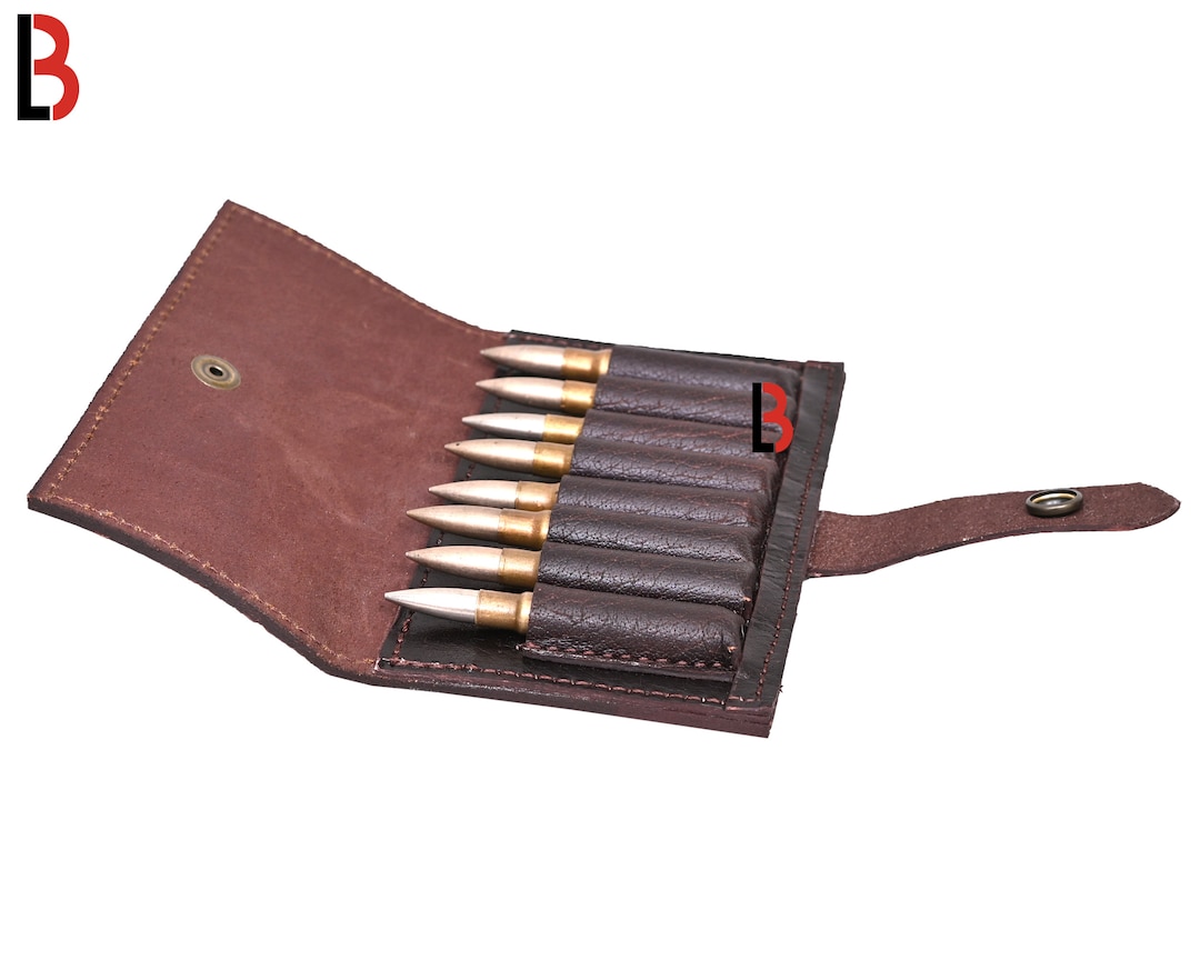 Cowhide Leather Rifle Cartridge Holder Ammo Wallet for 8 Shells 308 Etsy
