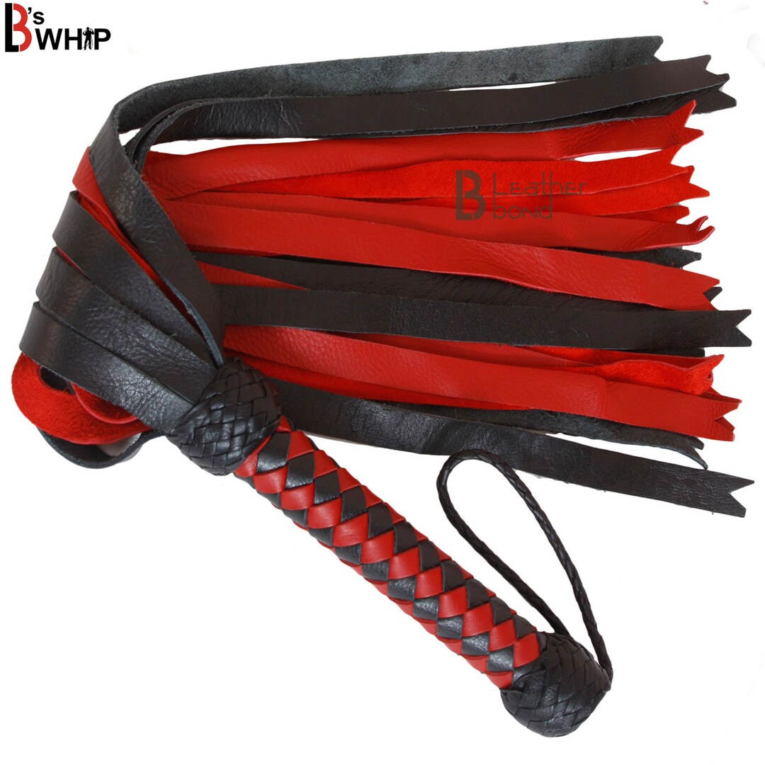 Genuine Cow Hide Leather Flogger - 100 Falls Heavy Duty Whip For Serious Impact Play
