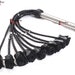 Rose Flogger Real Genuine Cowhide Leather 9 Braided Falls Heavy Black Roses & Steel Studs Cat-o-nine Tails Steel Handle