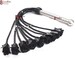 Rose Flogger Real Genuine Cowhide Leather 9 Braided Falls Heavy Black Roses & Steel Studs Cat-o-nine Tails Steel Handle 