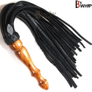 Genuine Cow Hide Leather Flogger - 100 Falls Heavy Duty Whip For Serious Impact Play