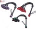 Flog Genuine Cow Hide Leather Flogger 9 Braided Falls Heavy Roses Red Purple & Black Cat-o-nine Tails 
