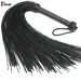 Real Cow Hide Leather Flogger - 25 Falls, Black, Steel Studded - LB's Whip