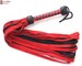 Real Genuine Cow Hide Suede Leather Flogger 50 Falls Red & Black Heavy Duty Thuddy whip Rounded Falls 