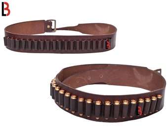 Bandoulière réglable en cuir de vachette pour ceinture à passants 9 MM/38 SPL ou 45 cal