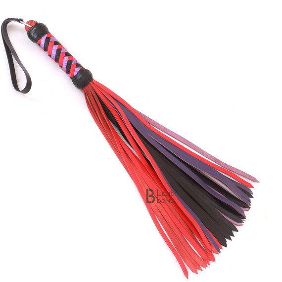 Genuine Cow Hide Leather Heavy Duty 50 Falls Flogger, Steel Handle Flogger  Whip