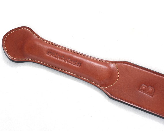 Real Fully Handmade Leather Paddle Slapper Durable Stiff Leather Layer  Inside