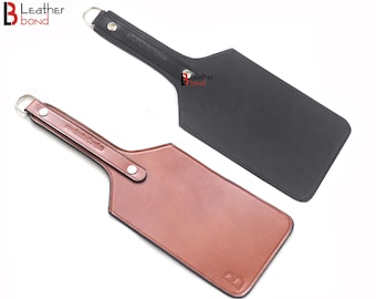 Real Cowhide Saddle Leather Spanking BDSM Paddle Slapper Lightweight Hand Made and Flexible