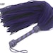 Real Genuine Cow Hide Suede Leather Flogger 50 Falls Purple & Black Heavy Duty Thuddy whip