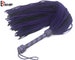 Real Genuine Cow Hide Suede Leather Flogger 50 Falls Purple & Black Heavy Duty Thuddy whip 