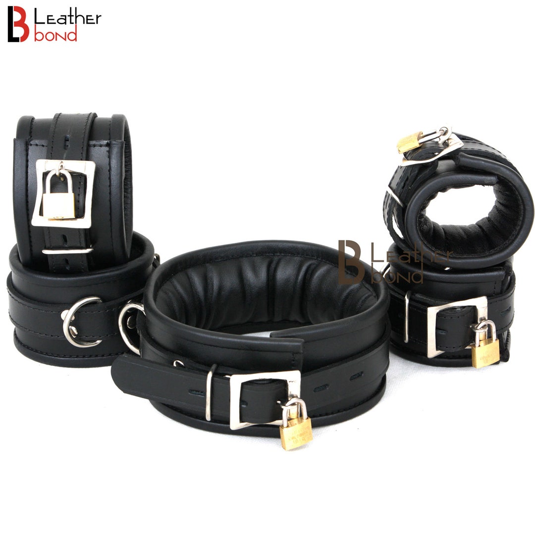Sex Bondage Set Restraints with Sex Gear Adjustable Handcuffs Collar Bondage  Kit Neck to Wrist Adult Restraints Sex Toy for Women Couple,made of soft  material, comfortable and safe to wear