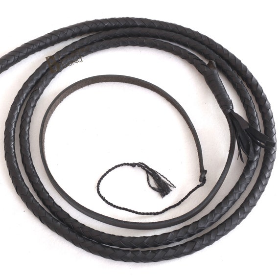 Indiana Jones Style Bull Whip 6 Foot 8 Plaits Real Tan Cow Hide Leather Bullwhip