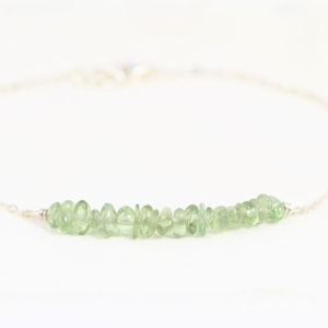 Genuine Natural Peridot Bracelet, August Birthstone Jewelry, Raw Gemstone Bracelet, Custom Birthstone Gift, Peridot August Birthday Present