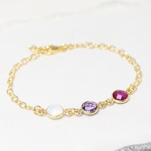 Birthstone Bracelet for Grandma, Personalized Birthstone Jewelry for Mom, Gift for Grandmother, Family Birthstone Bracelet, 14kt Gold Fill