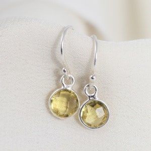 November Birthstone Earrings for Daughter, Birthday Gift, November Birthday Present for Her, Dainty Citrine Earrings, Drops, Sterling Silver